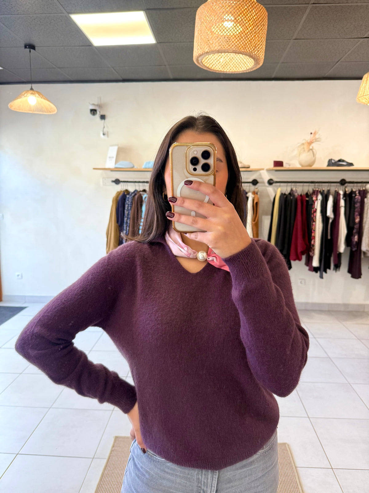 Pull violet alpaga - Leon