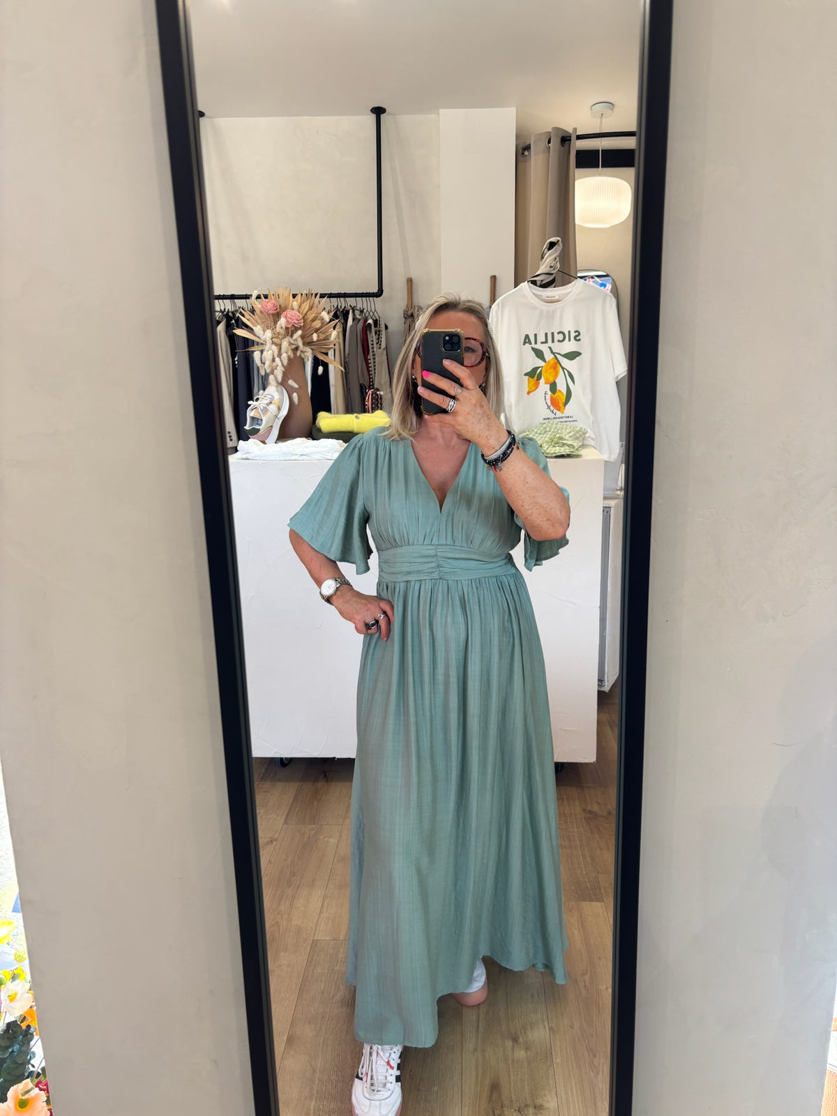 Robe longue vert d’eau - Émile