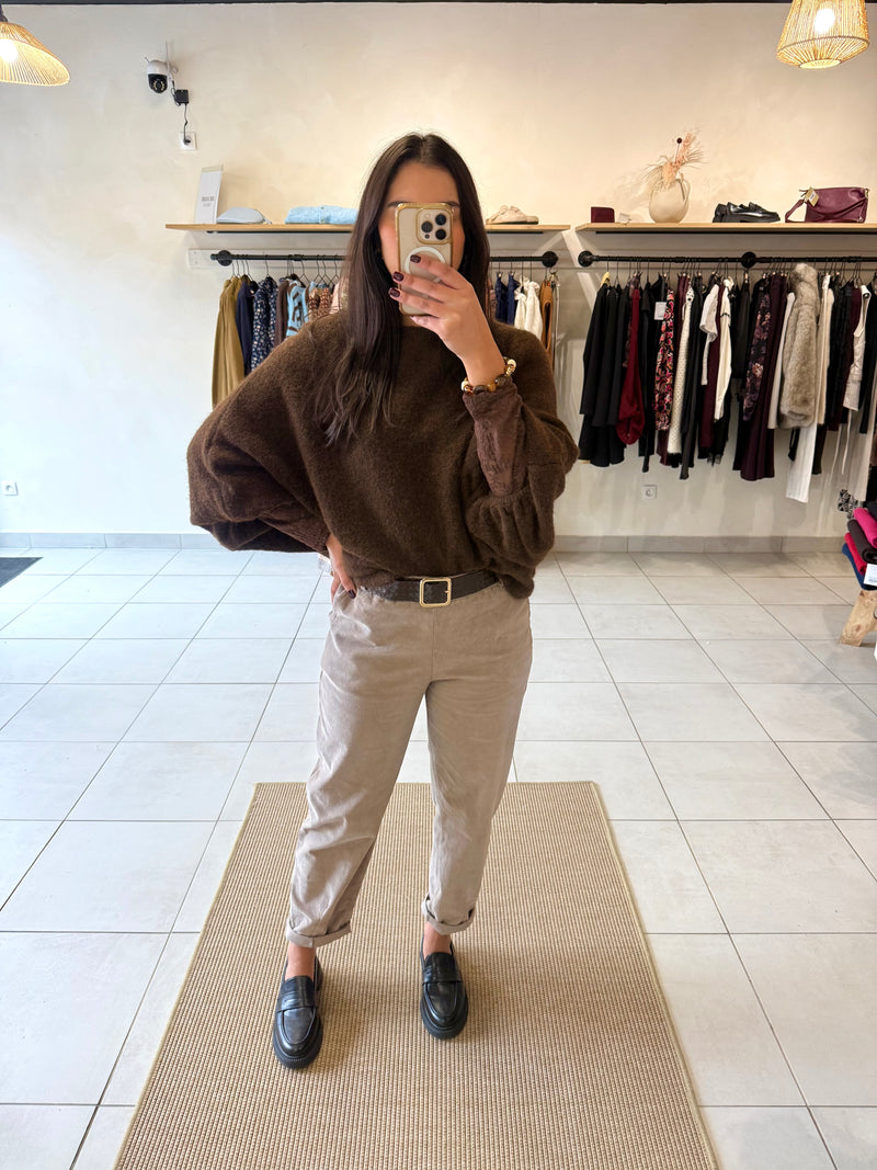 Pantalon velours taupe - Chloé