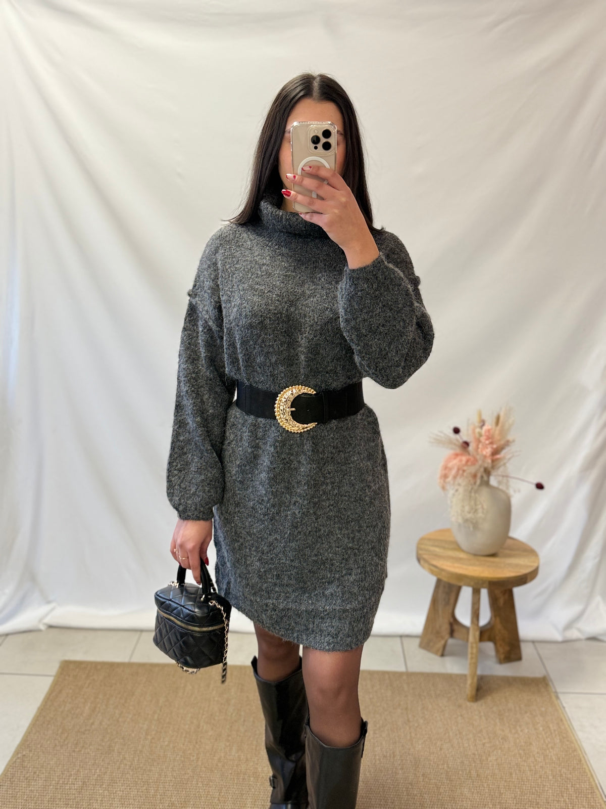 Robe pull gris foncé - Gulia