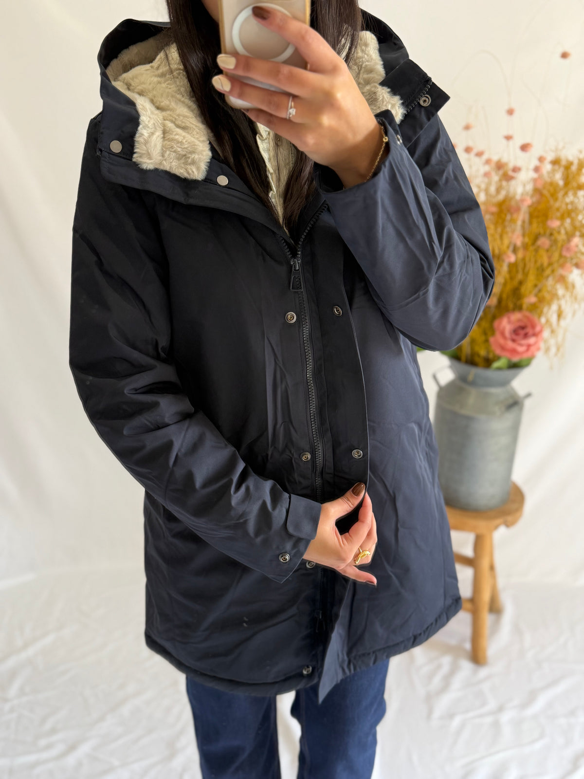 Parka marine fourre - Astrid