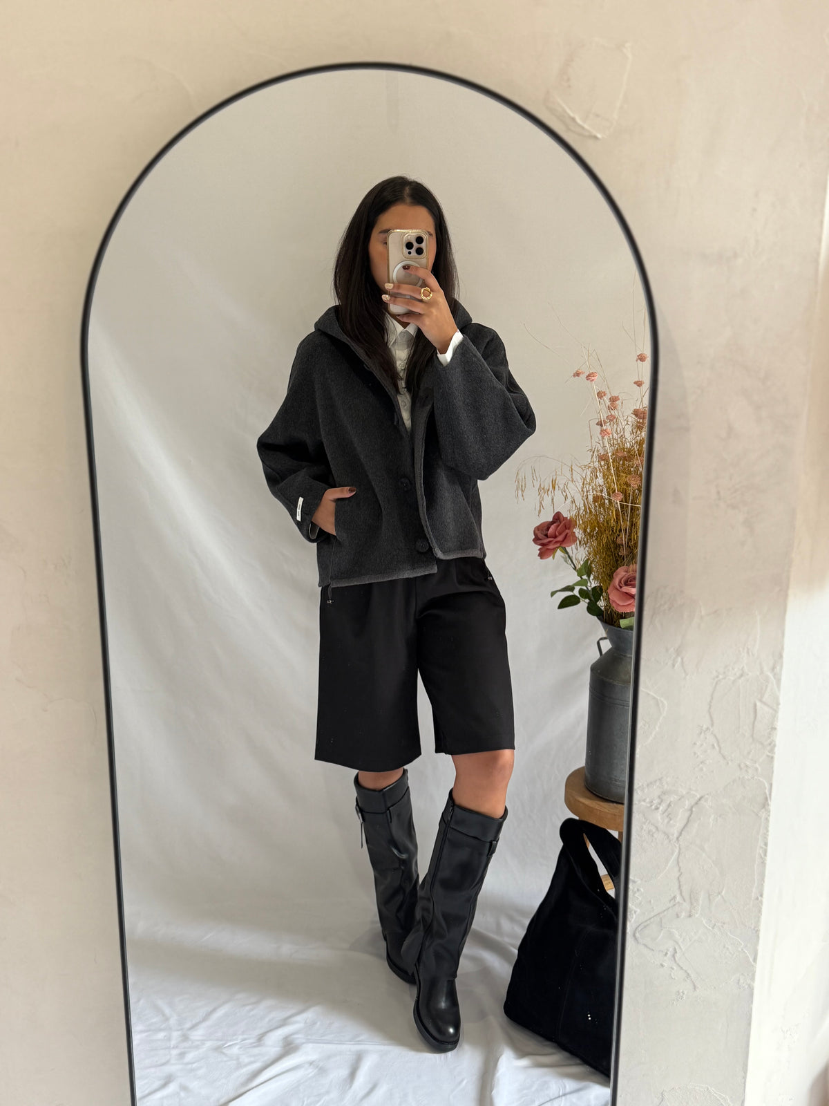 Manteau laine gris - Flora