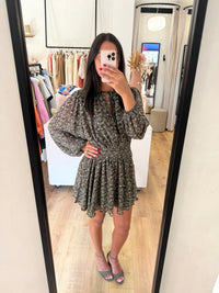 Robe kaki motifs - céleste