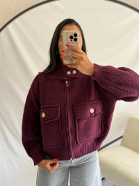Veste maille - Prune