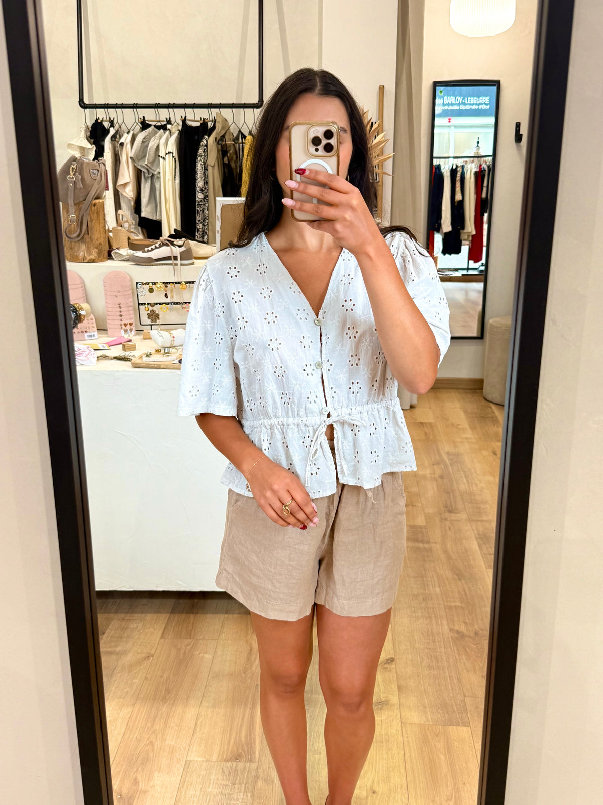 Haut broderie beige - Victor