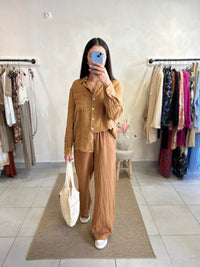 Pantalon lin Camel - Lena