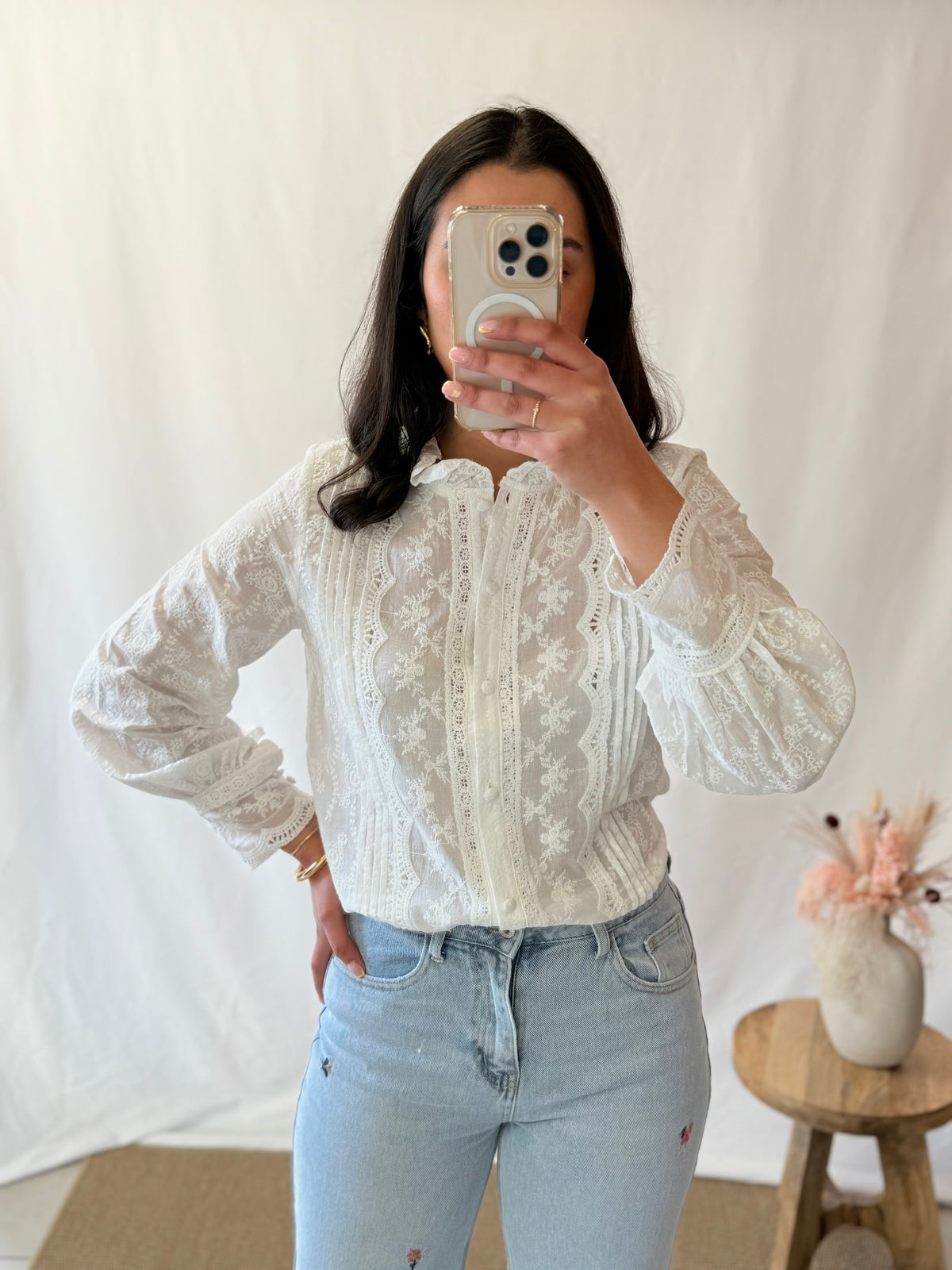 Blouse broderie blanc - Briam