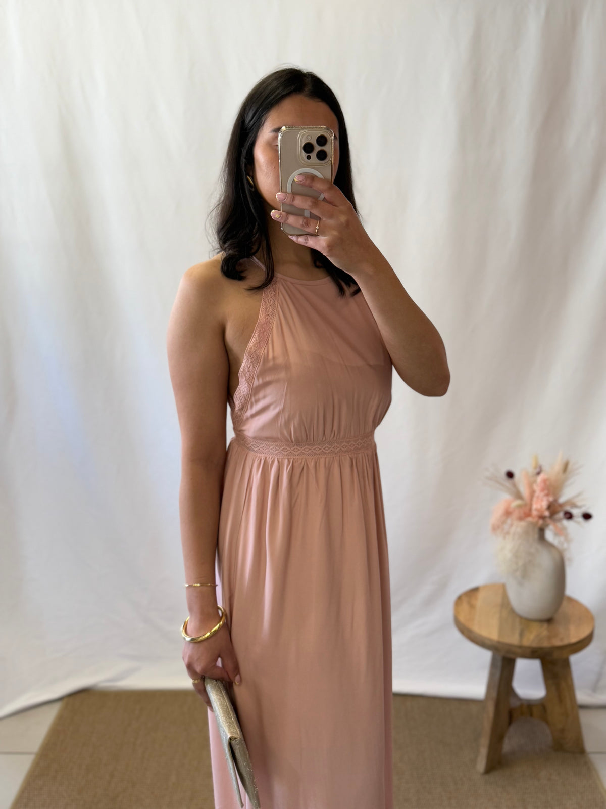 Robe longue rose - Inès