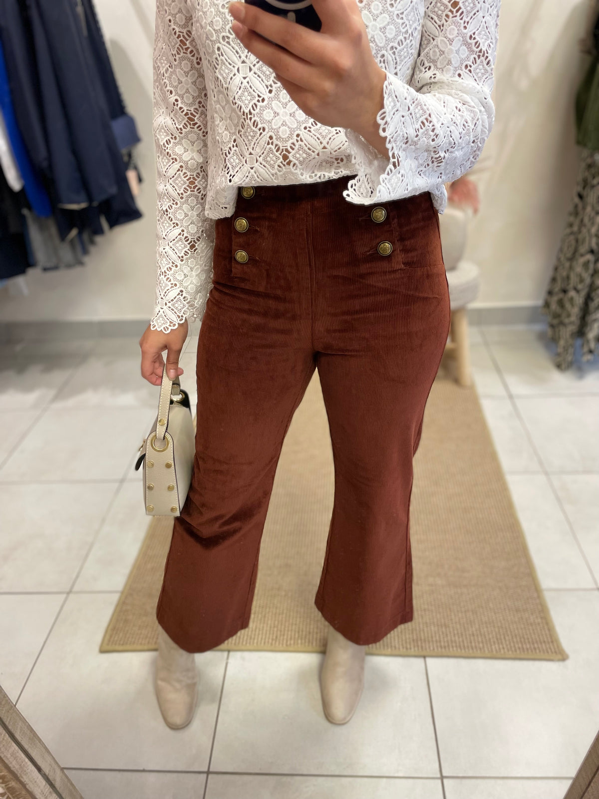 Pantalon Velour Choco - VICTORINE