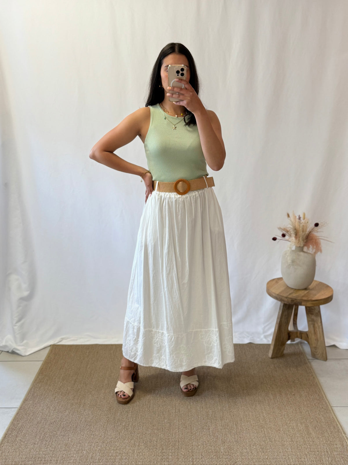 Jupe broderie blanc - Minus
