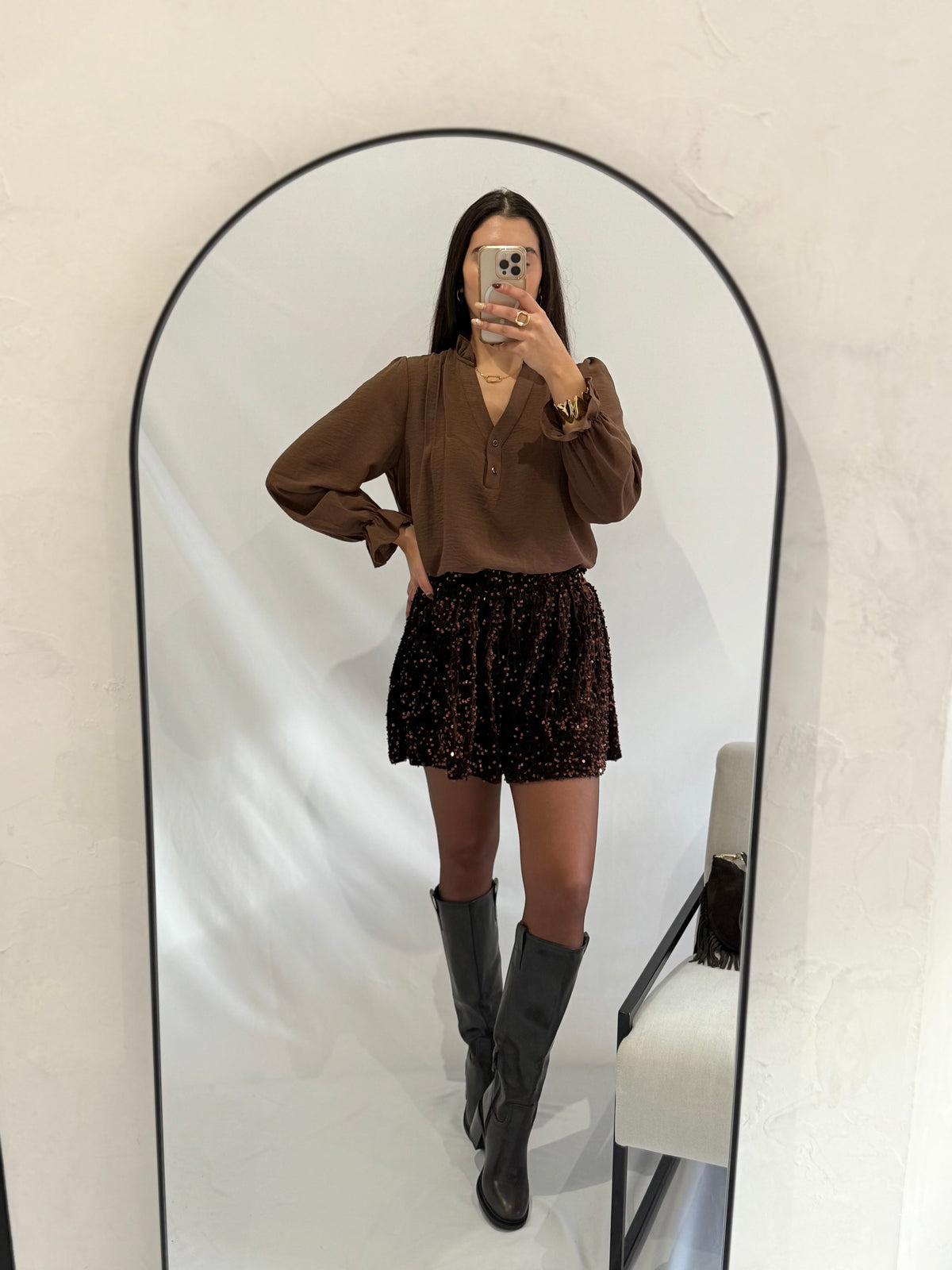 Blouse café- Astrid