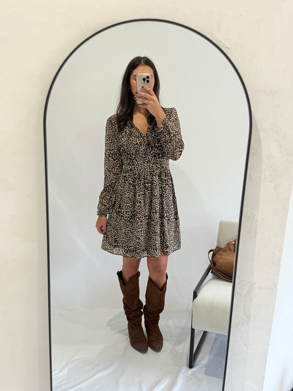 Robe courte marron - Elisa