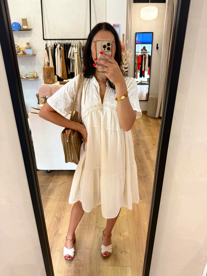 Robe broderie écru - Adele