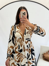 Robe courte motifs camel - Louise
