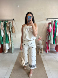 Pantalon motifs Blanc - Valou