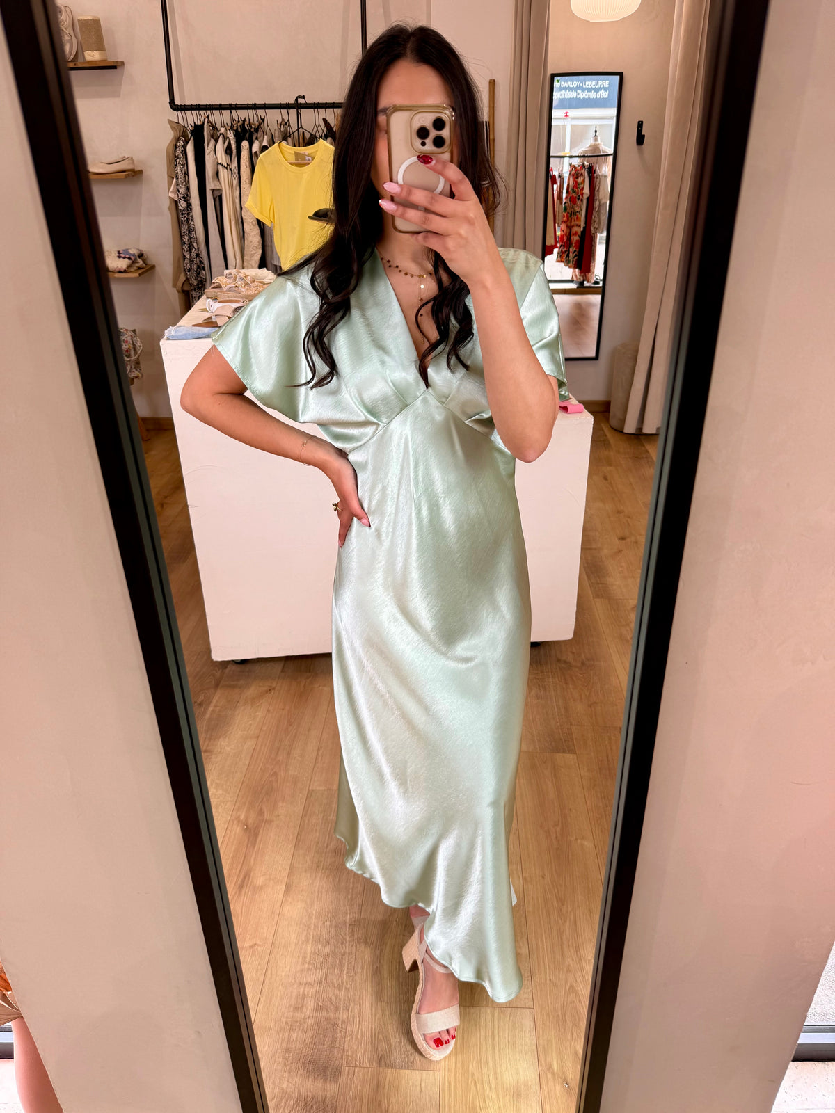Robe longue vert d’eau - Mila