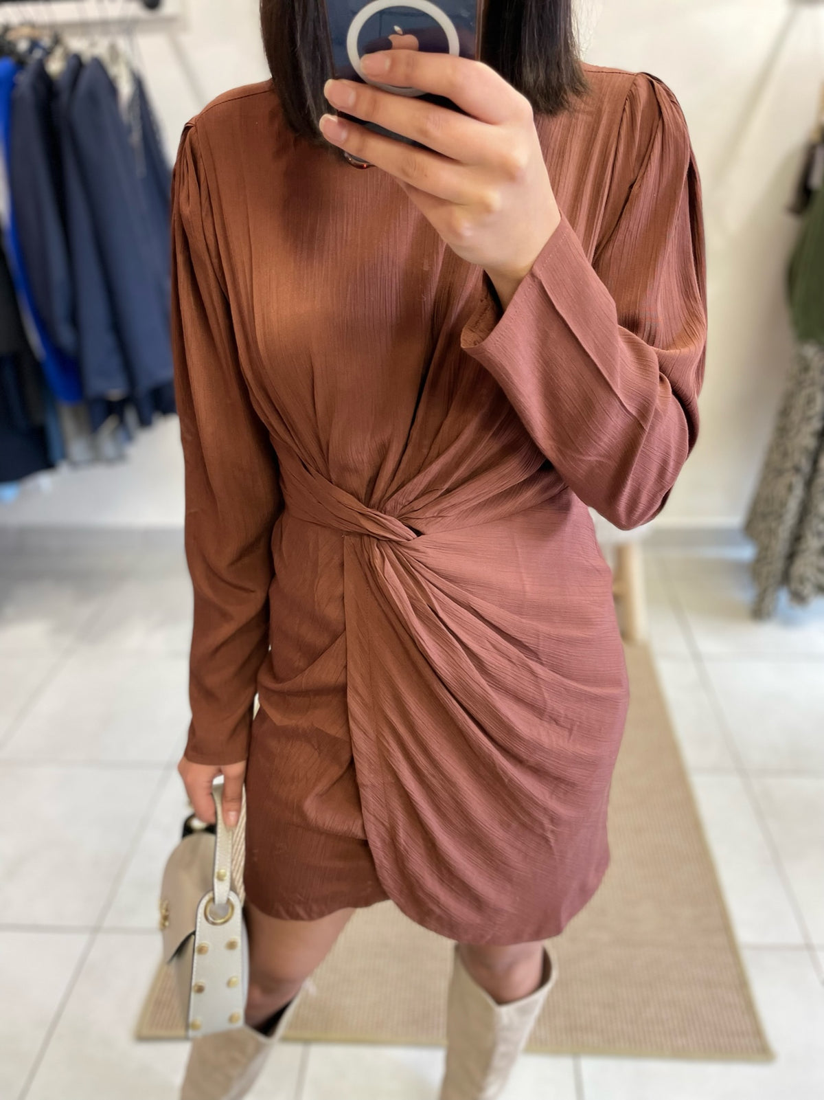 Robe courte marron - ZOEY