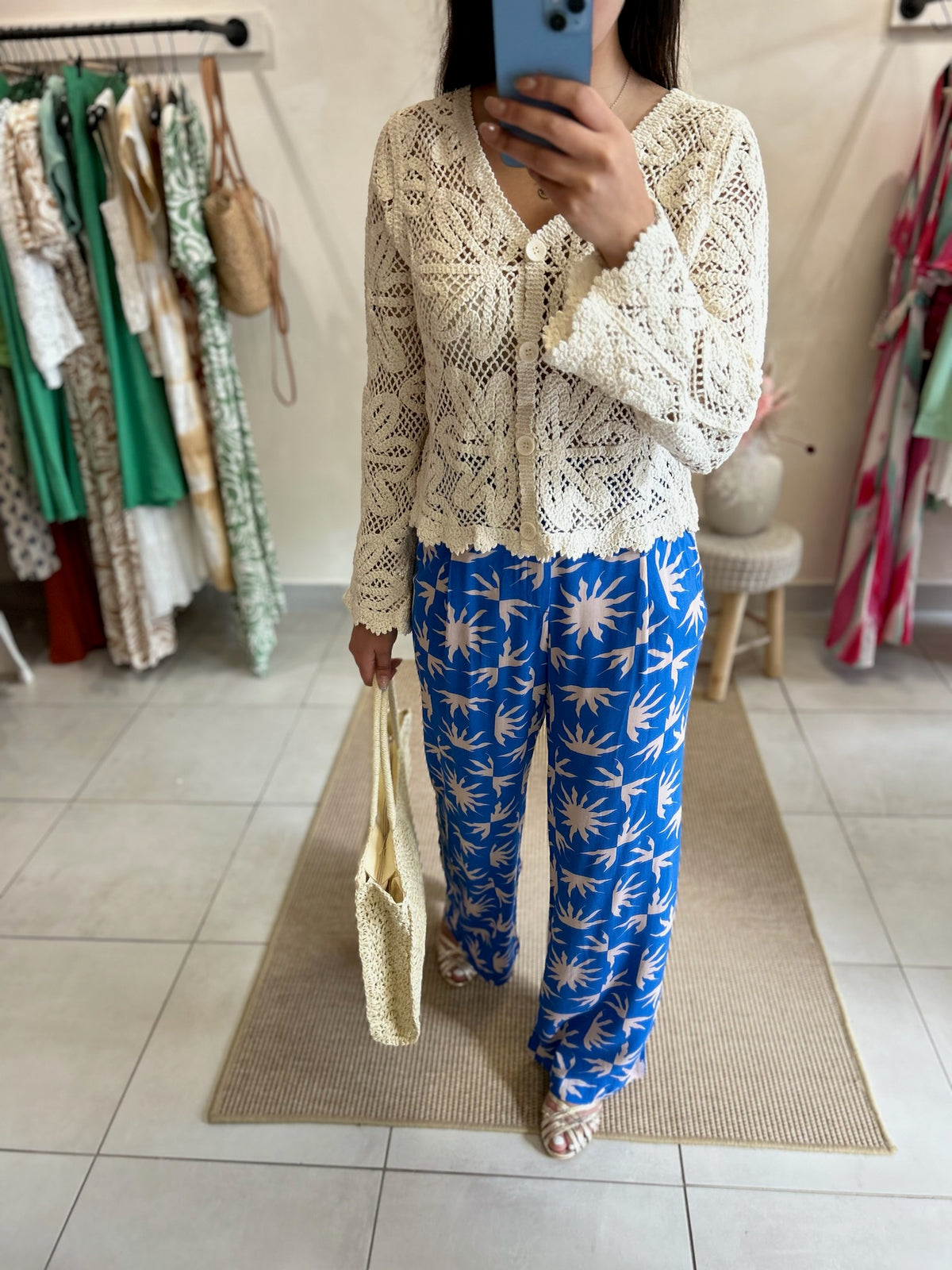 Pantalon motifs Bleu - Celestin