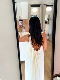 Robe long écru-rose