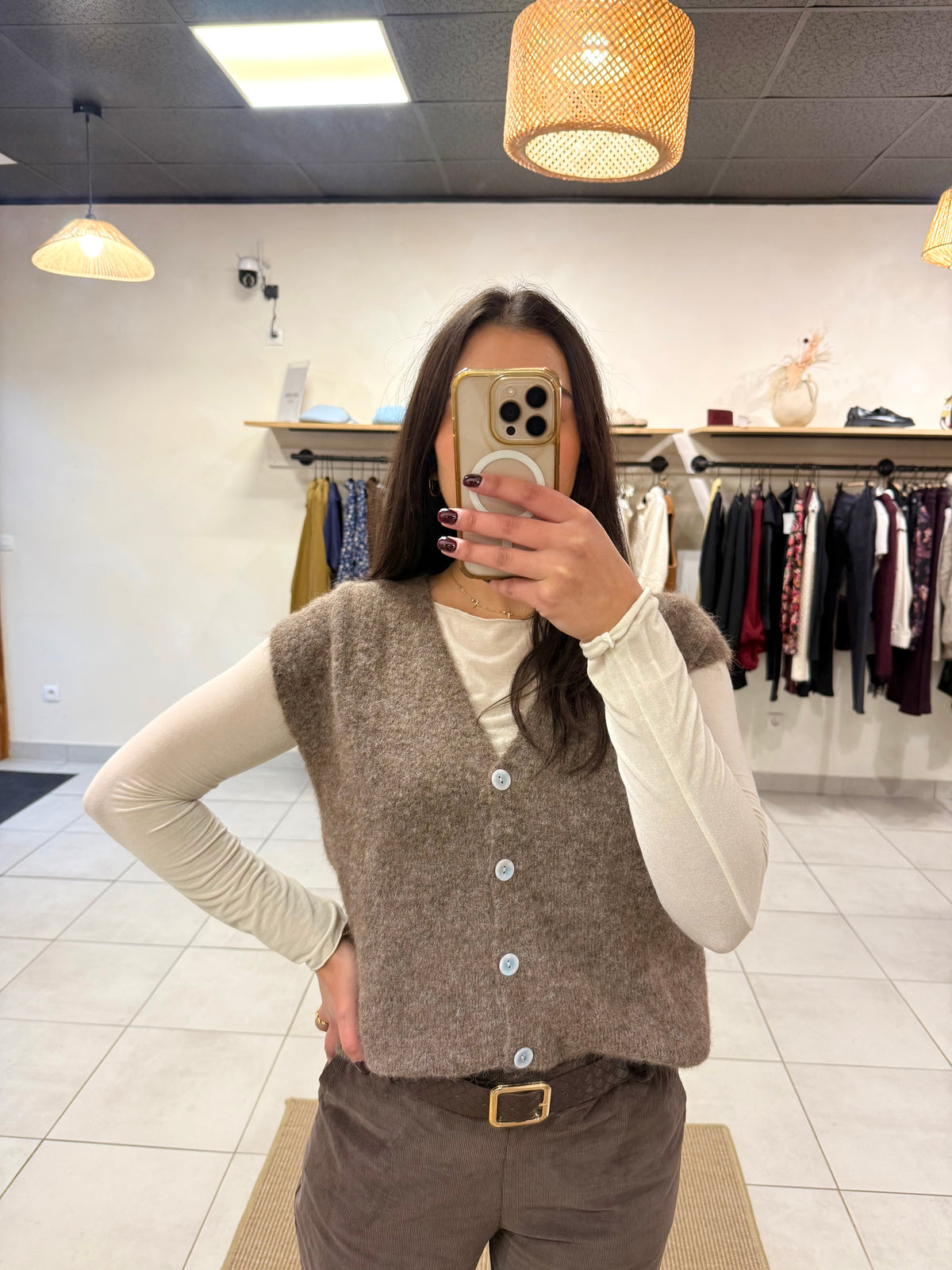 Gilet taupe - Alma
