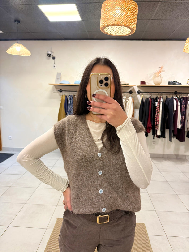 Gilet taupe - Alma