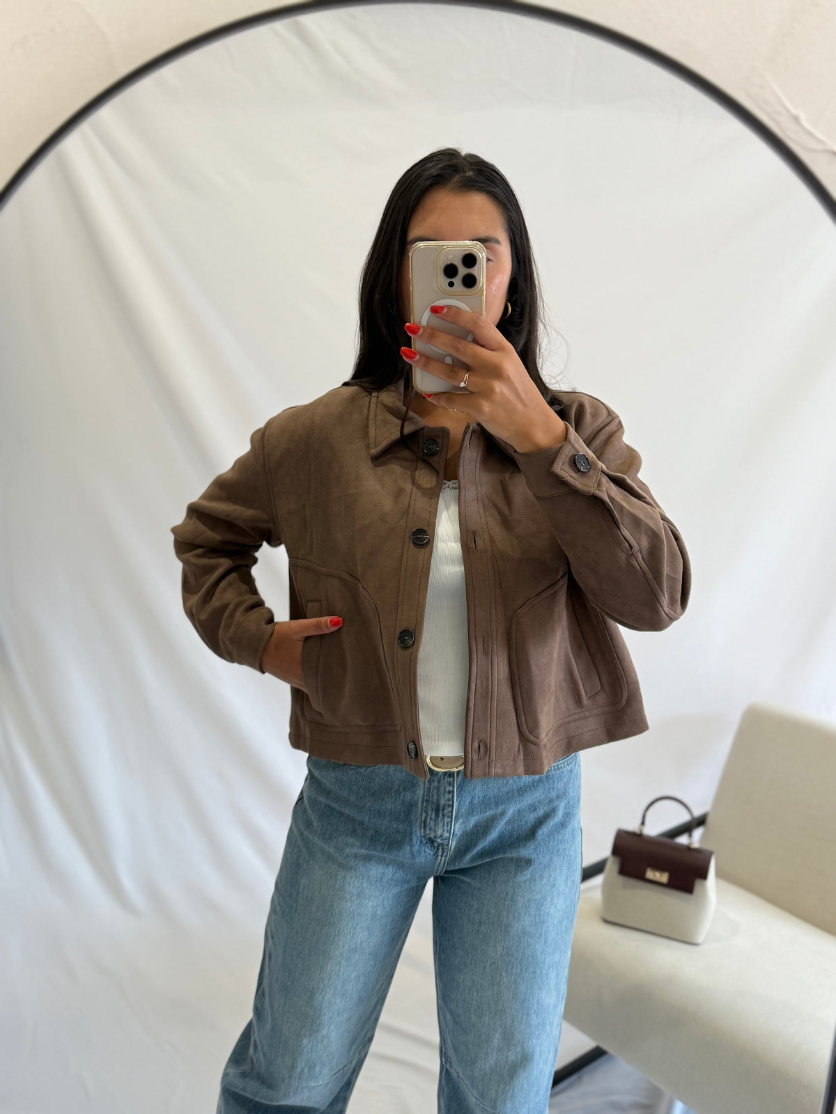 Veste courte suédine - Brown