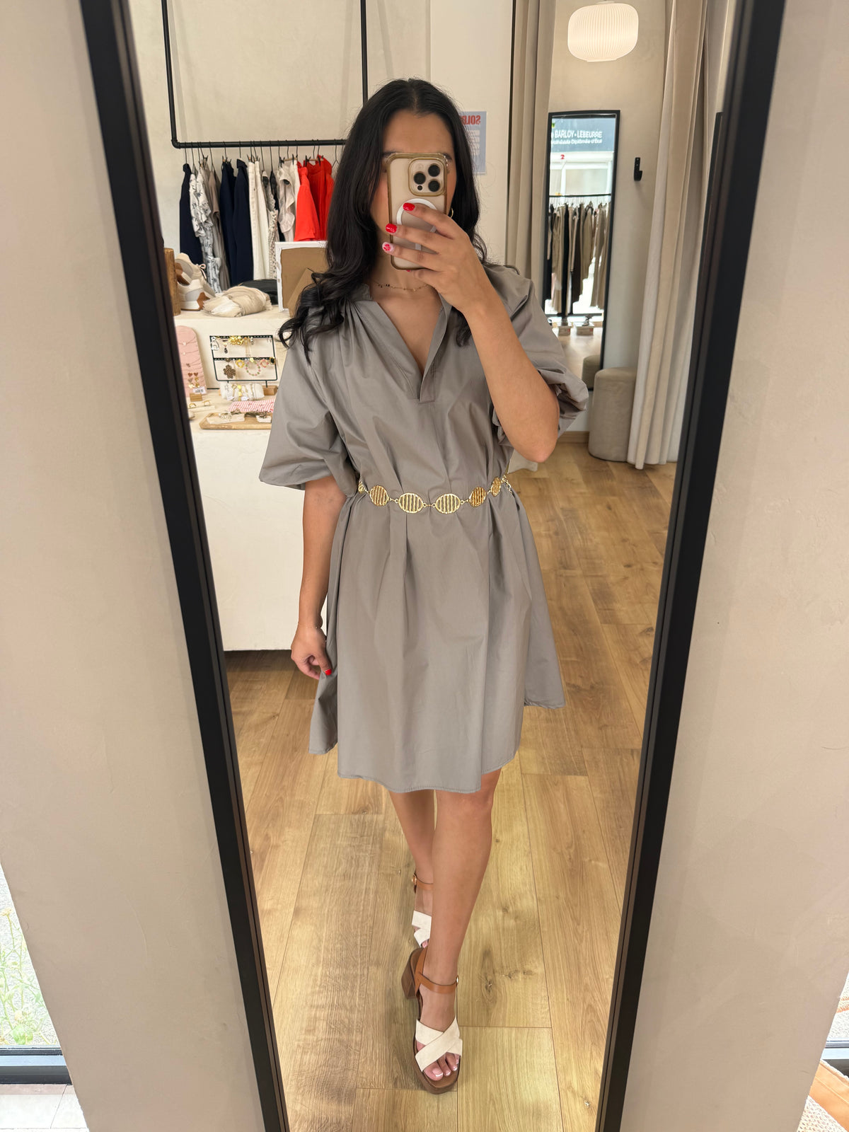 Robe courte taupe - Agatha