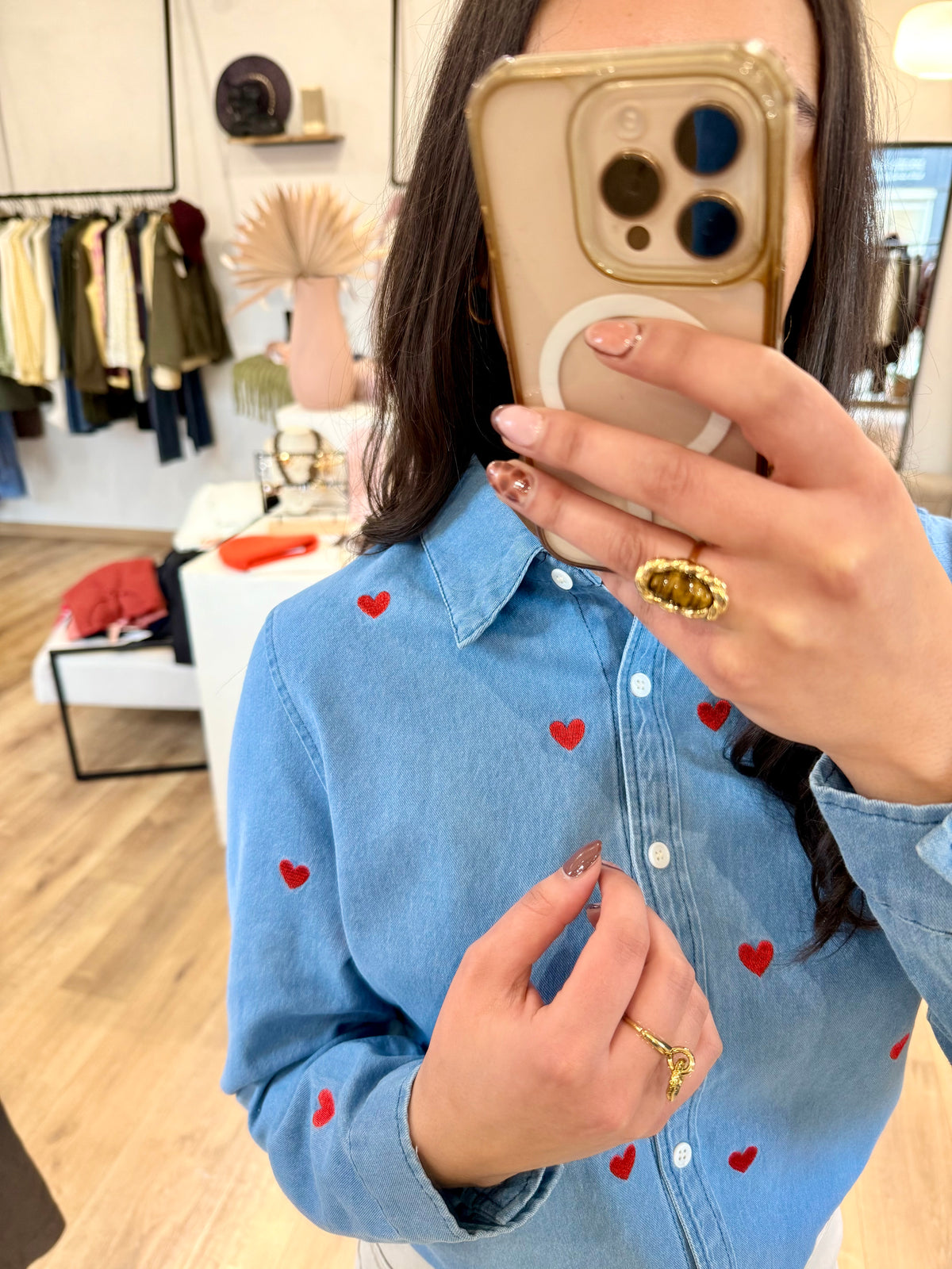 Chemise jeans - Cœur