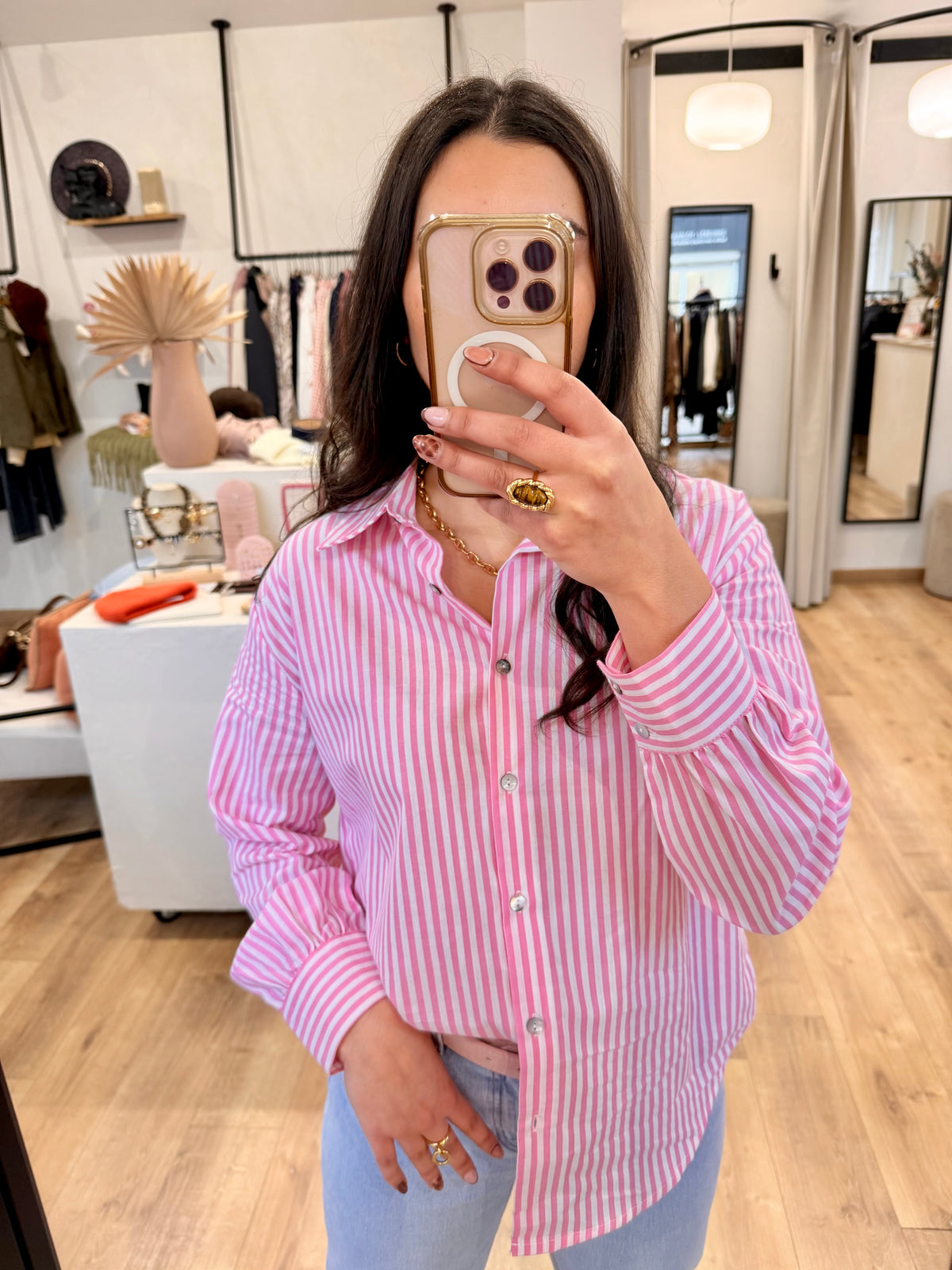 Chemise rayure rose - Ariah