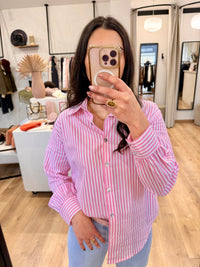 Chemise rayure rose - Ariah