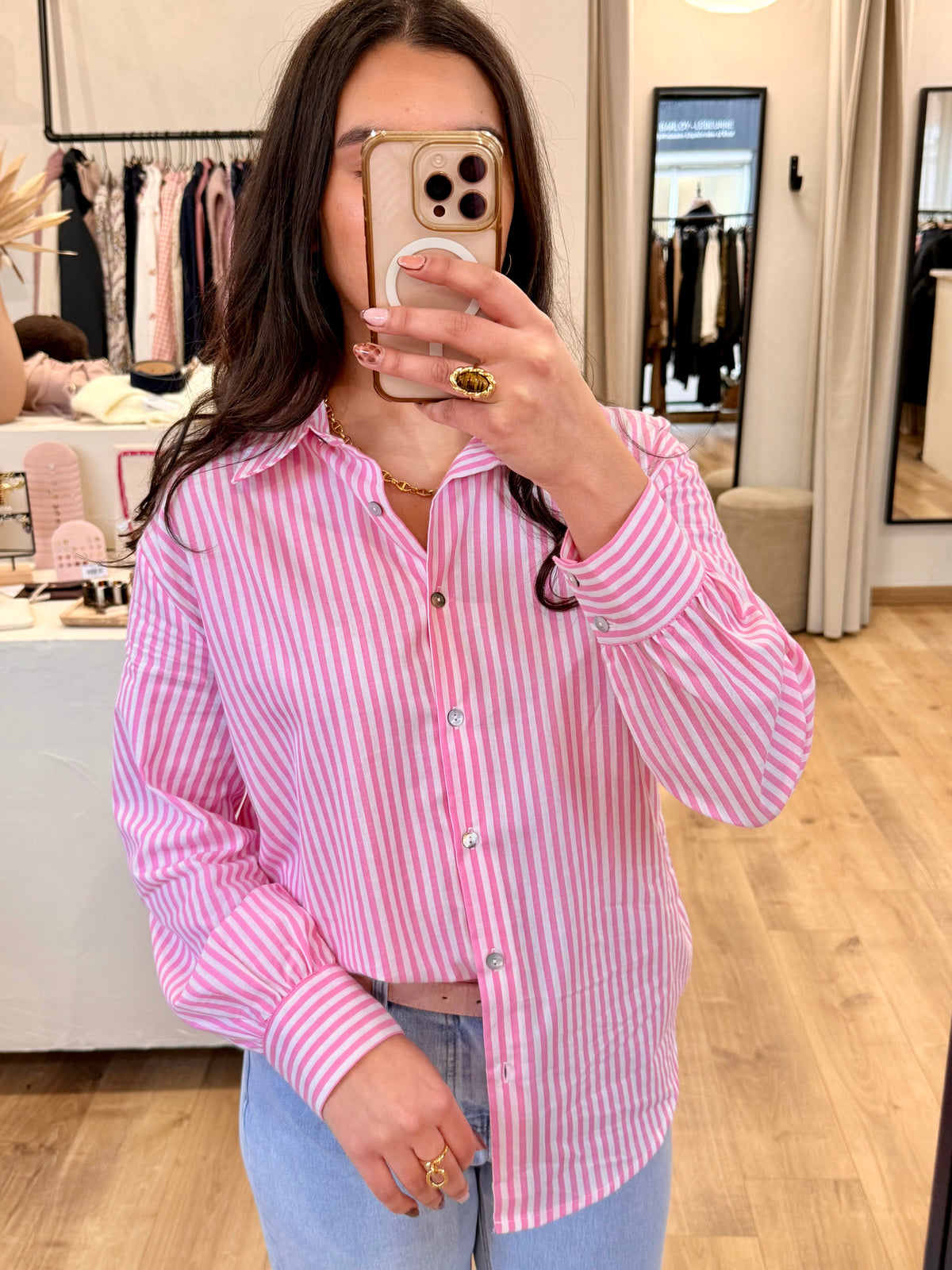 Chemise rayure rose - Ariah