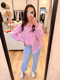Chemise rayure rose - Ariah