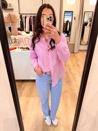 Chemise rayure rose - Ariah