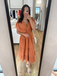 Robe longue brique - monia