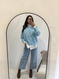 Gilet bleu ciel  - Aude