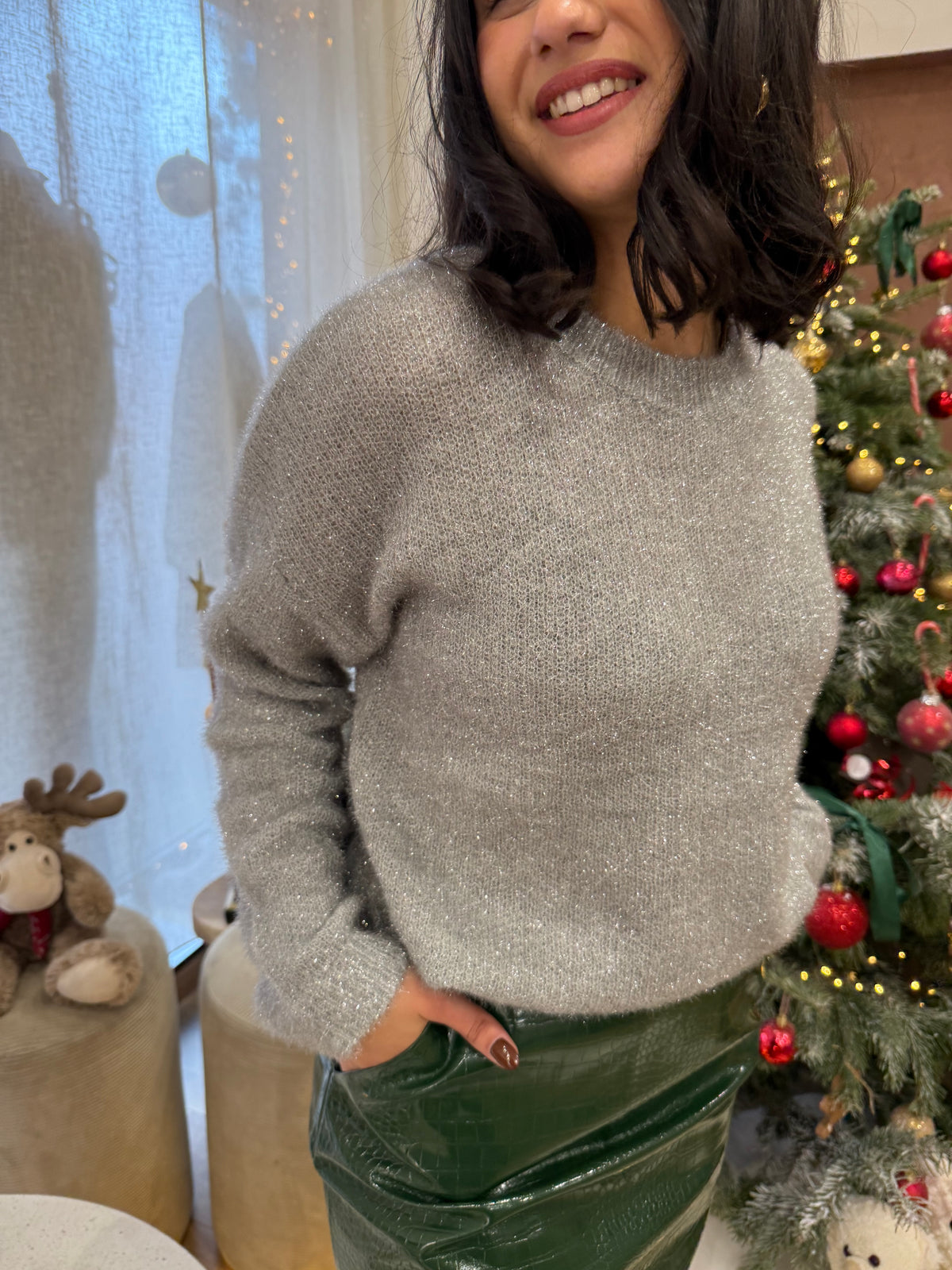 Pull gris brillant - Asoa