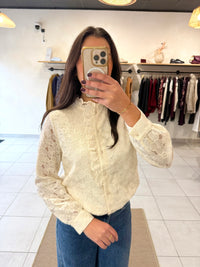 Blouse dentelle beige - Léna
