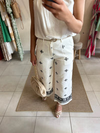 Pantalon motifs Blanc - Valou