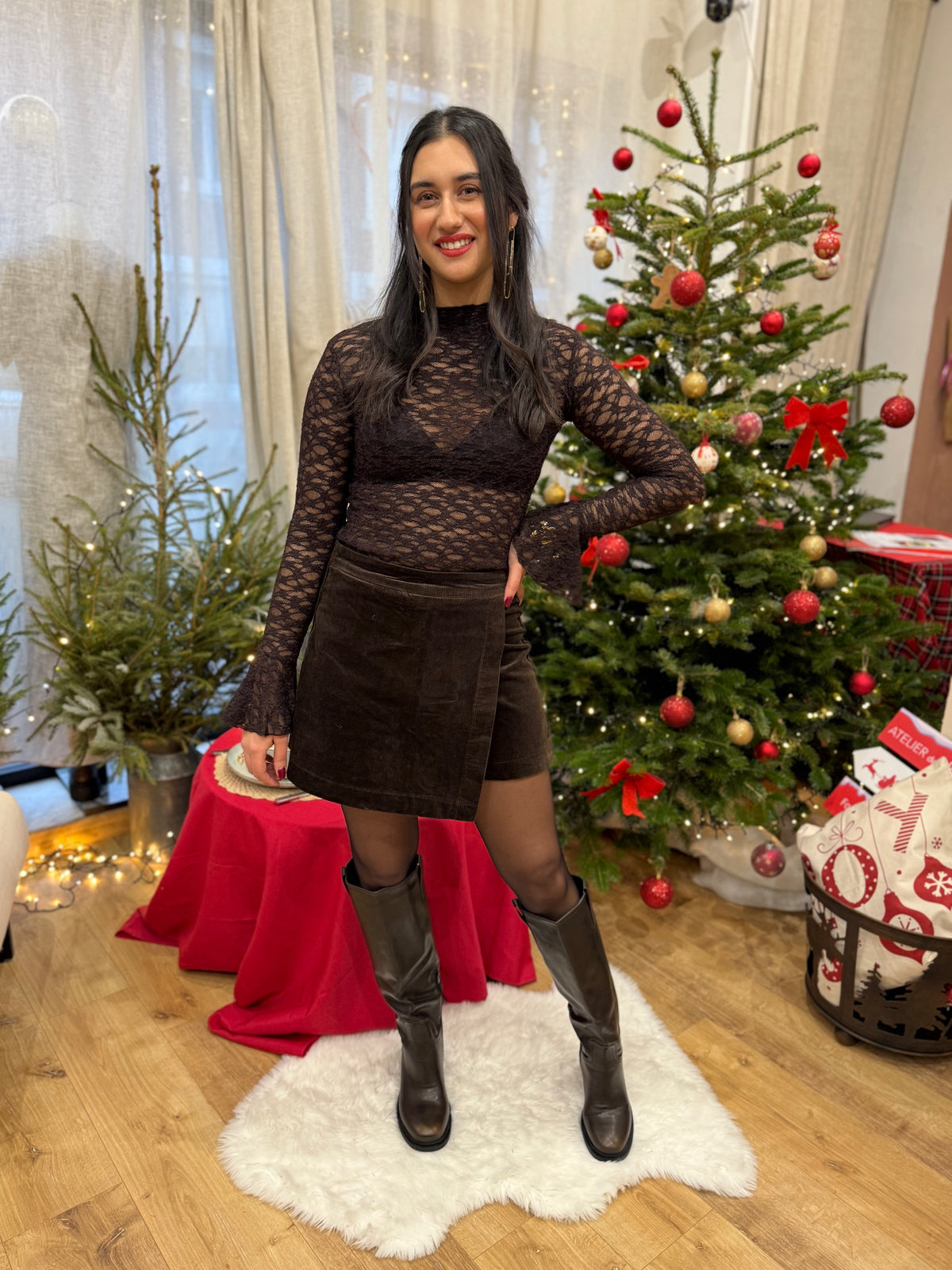 Haut dentelle café - Arthur