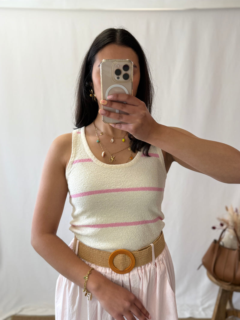 Top rayure rose - Alex
