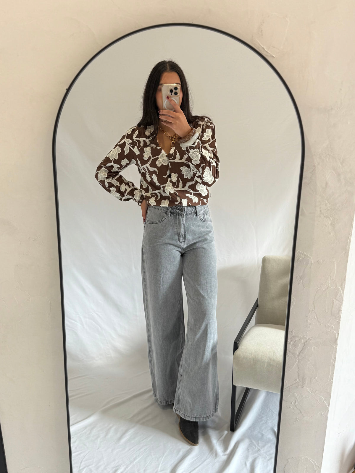 Blouse motifs chocolat - Elodie