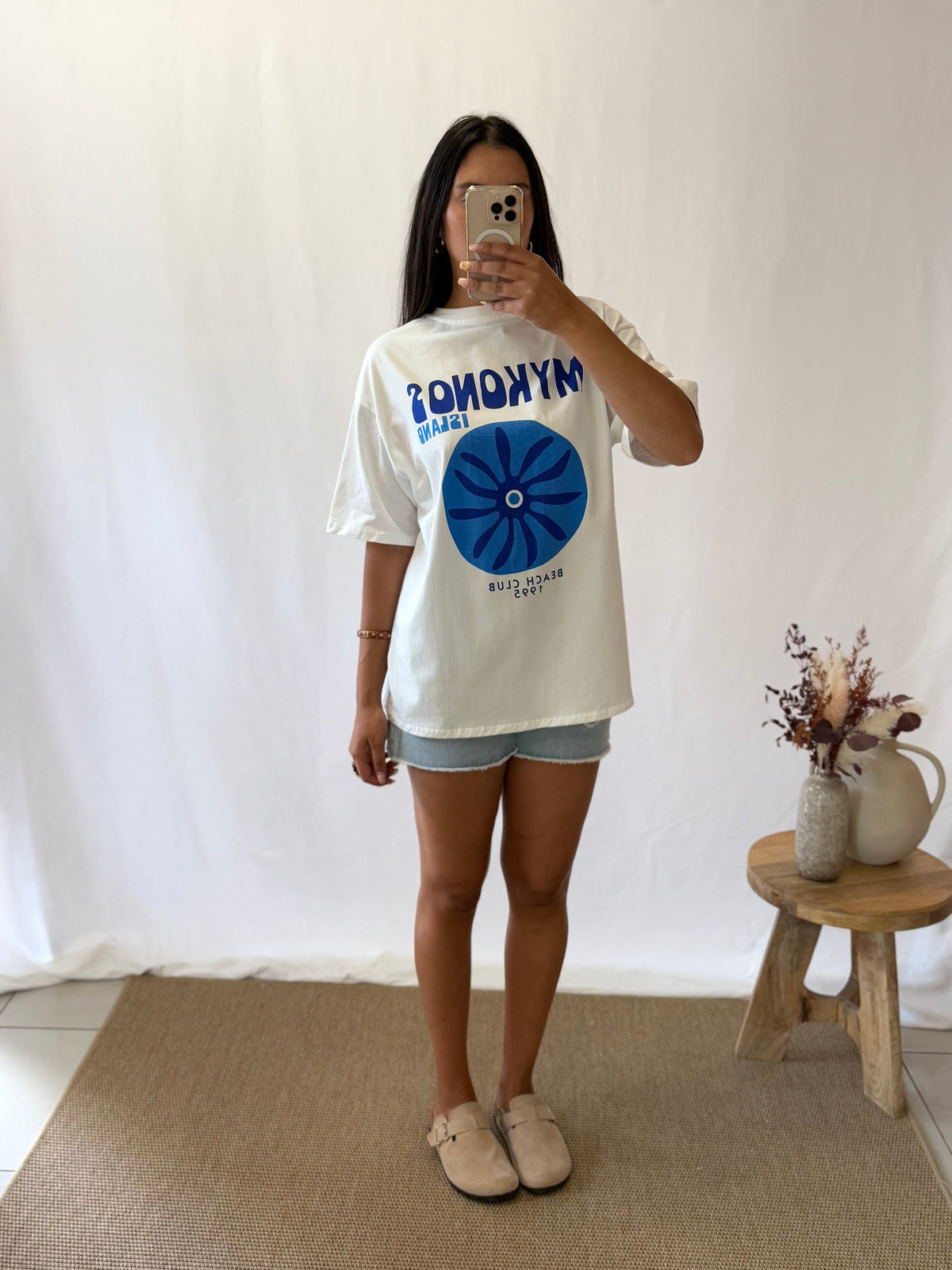 T shirt blanc mykonos - Rosy