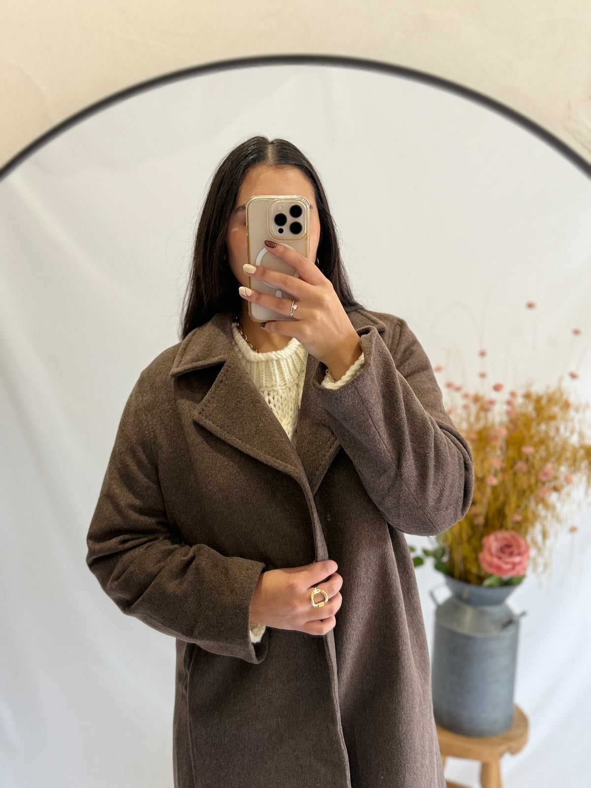 Manteau long coffee - Lio