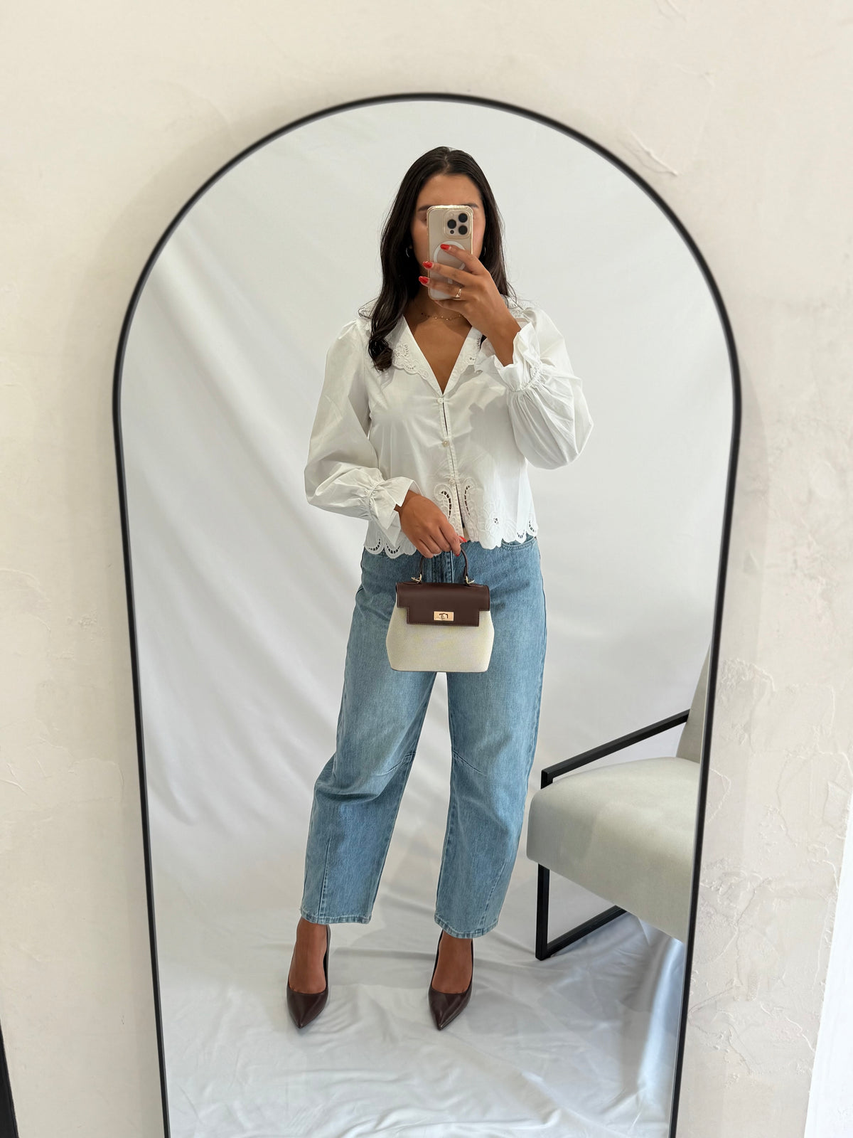 Blouse broderie blanc - Oscar