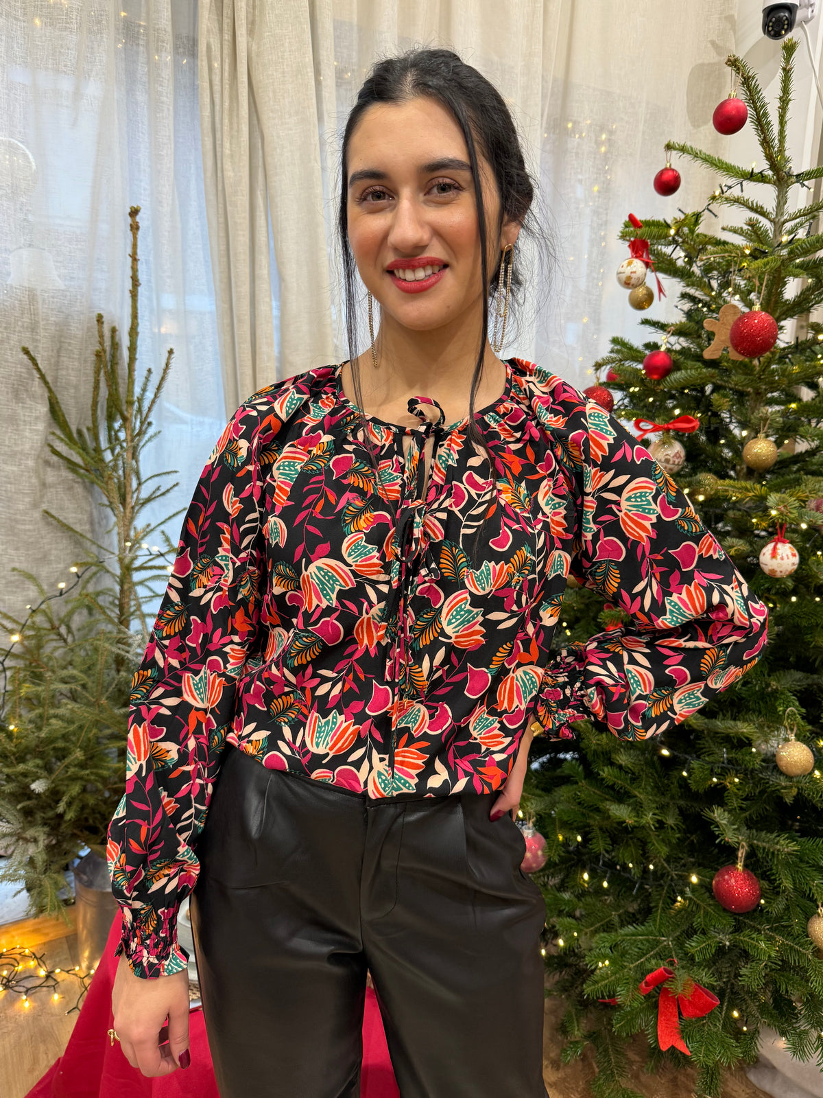 Blouse motifs noir - Alison