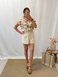 Blouse motifs vert - Elisa