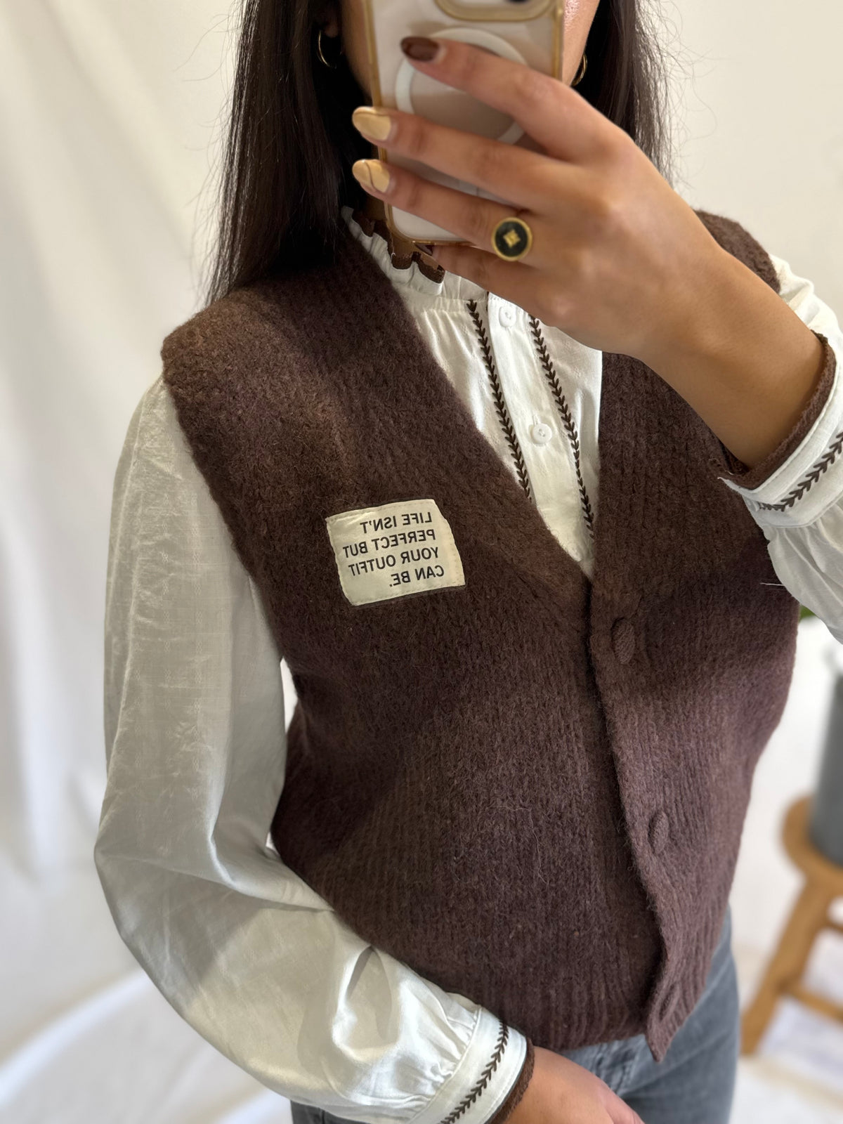 Gilet sans manches choco - Océane