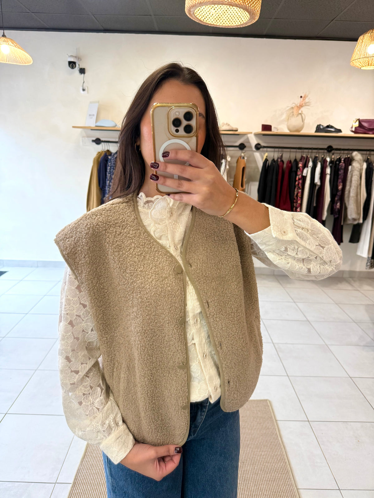 Gilet sans manches taupe - Alice
