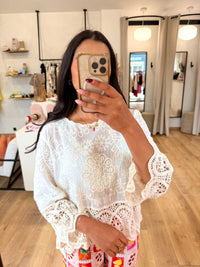 Haut Beige Broderie - Ema