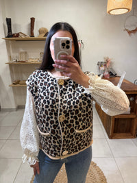 Gilet boutons Leopard - Alias